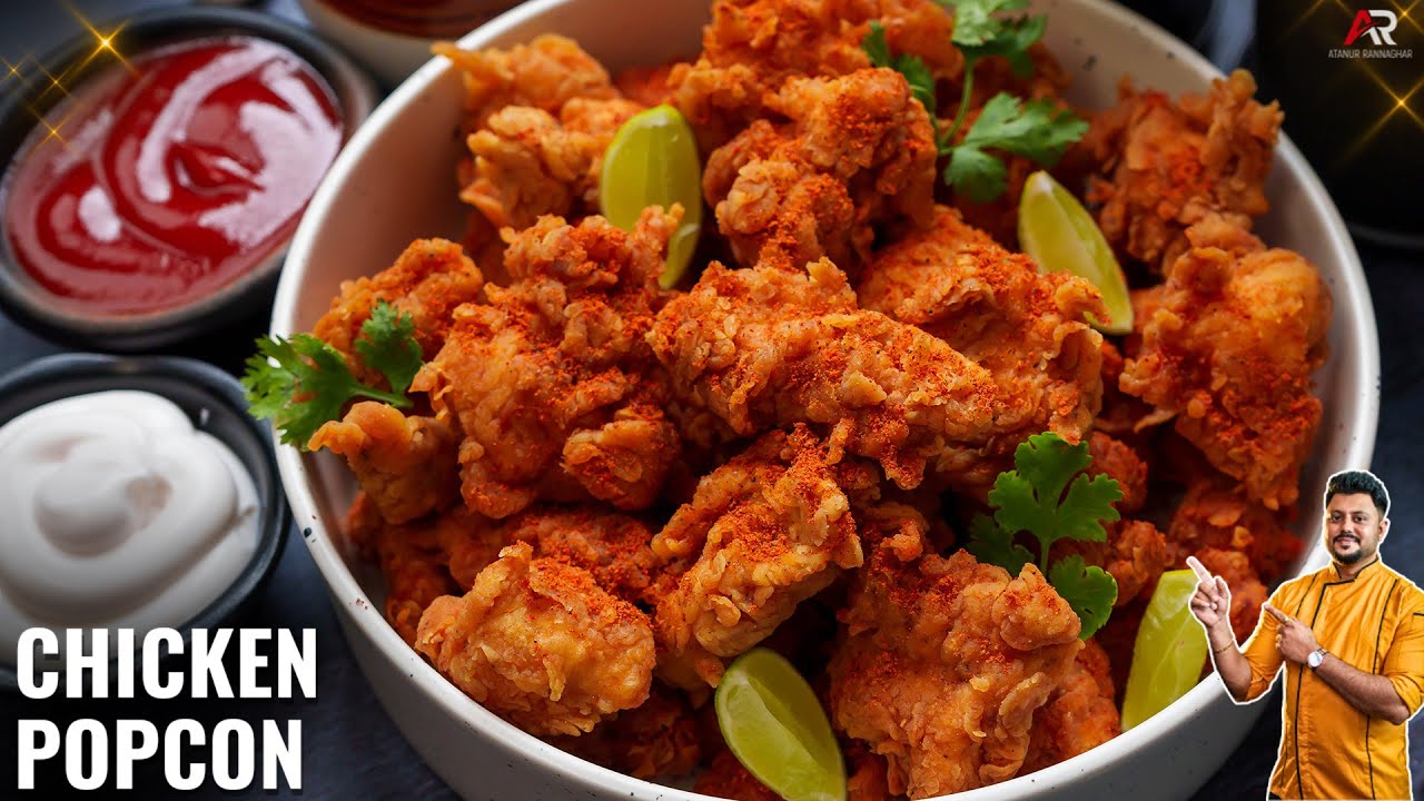 KFC Style चिकन पॉपकॉर्न बनाने का तरीका | Chicken Popcorn Recipe In Hindi | Atanur Rannaghar Hindi