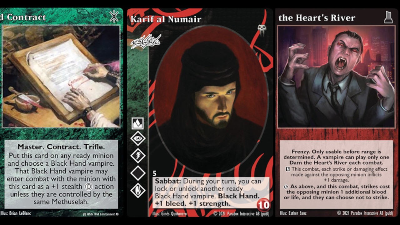 VTES Black Hand Rush mazo que entra en combate con masters y hace daño de una forma diferente