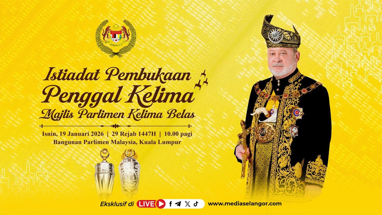 (Langsung) Istiadat Pembukaan  Penggal Kelima Majlis Parlimen Kelima Belas