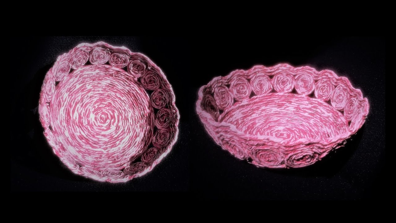 How to make a Basket with Newspaper Yarn / DIY Newspaper Craft / Best out of waste