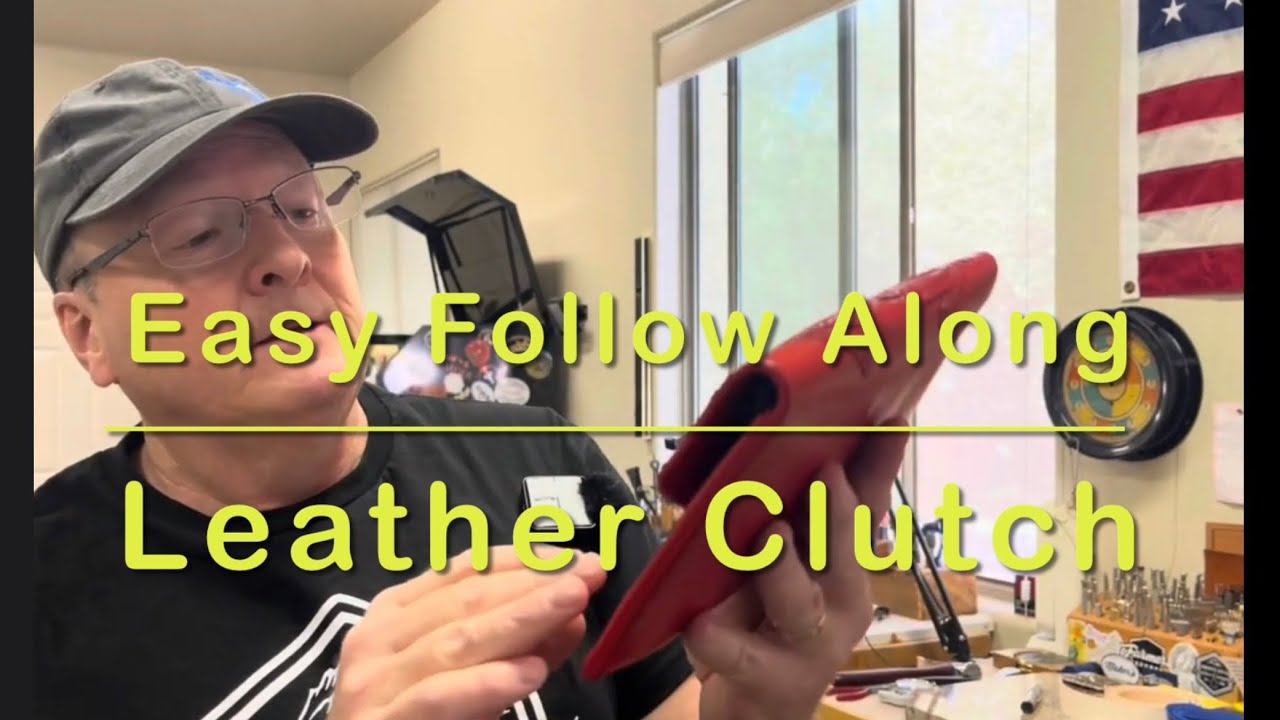 How To Make A Simple Leather Clutch!  - Tooled Leather Clutch That You Can Make! #leatherproject
