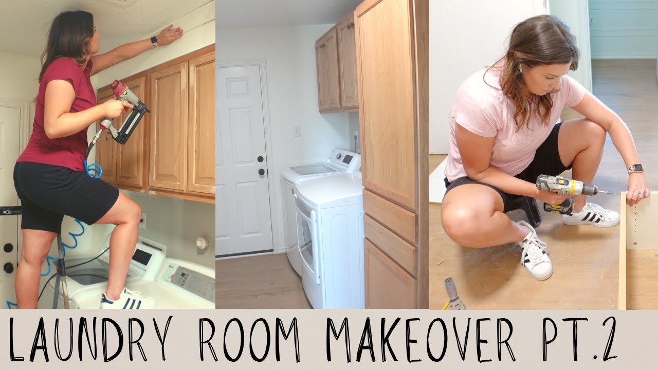 DIY LAUNDRY ROOM/MUDROOM MAKEOVER PT. 2 | Home Reno Ep. 18