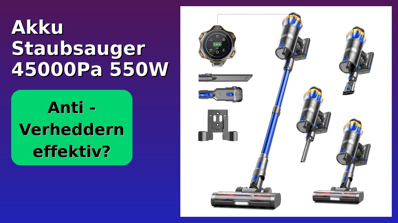 BEWERTUNG (2025): Akku Staubsauger 45000Pa 550W. WESENTLICHE Einzelheiten