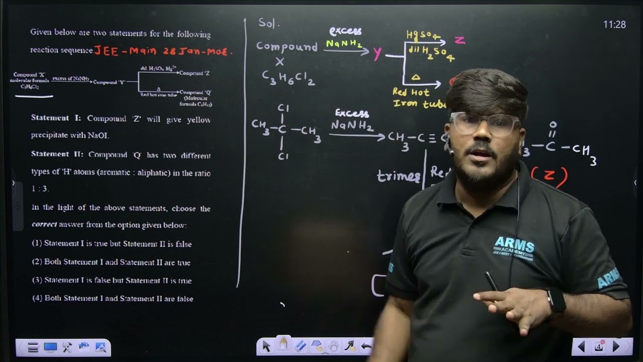 Given below are two statements for the following reaction sequence.Statement I: Compound ' Z ' will