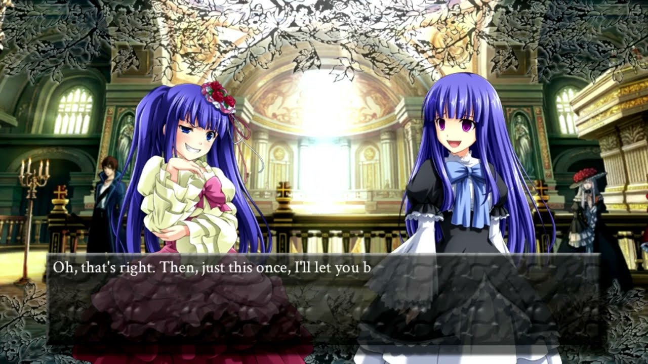 Umineko Golden Fantasia - Bernkastel & Furudo Erika partner/enemy dialogue