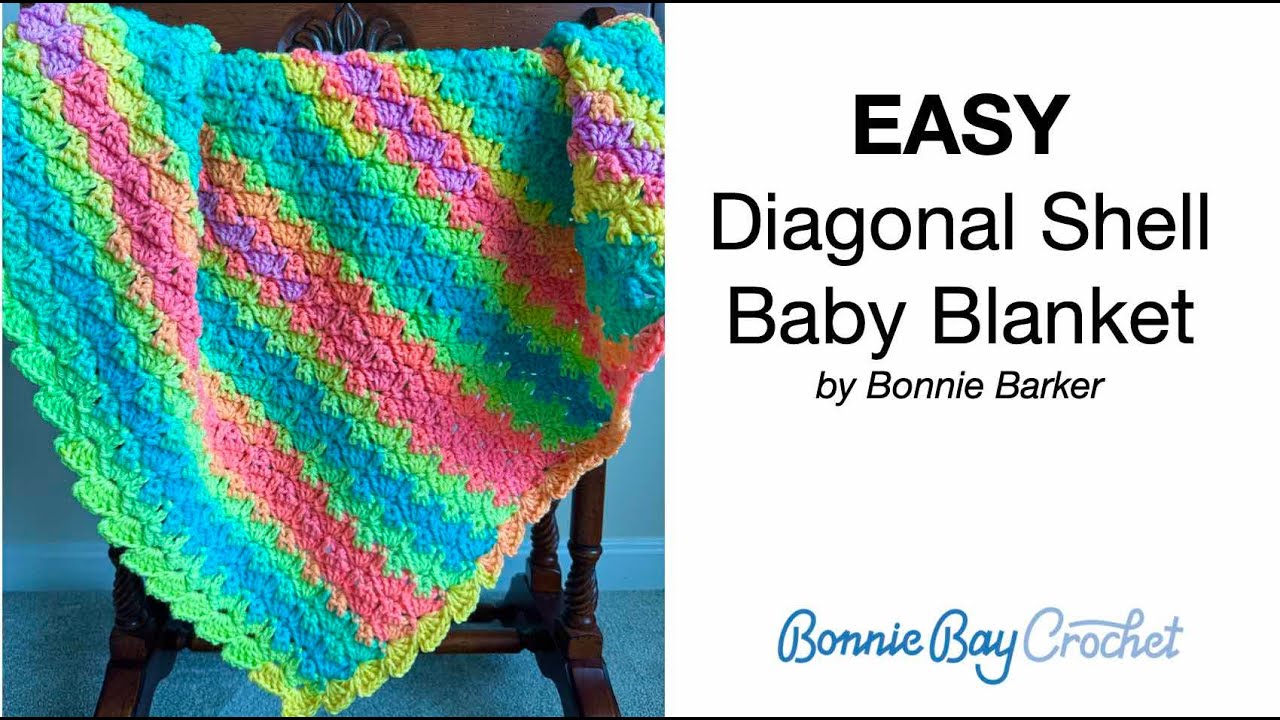 EASY Diagonal Shell Baby Blanket