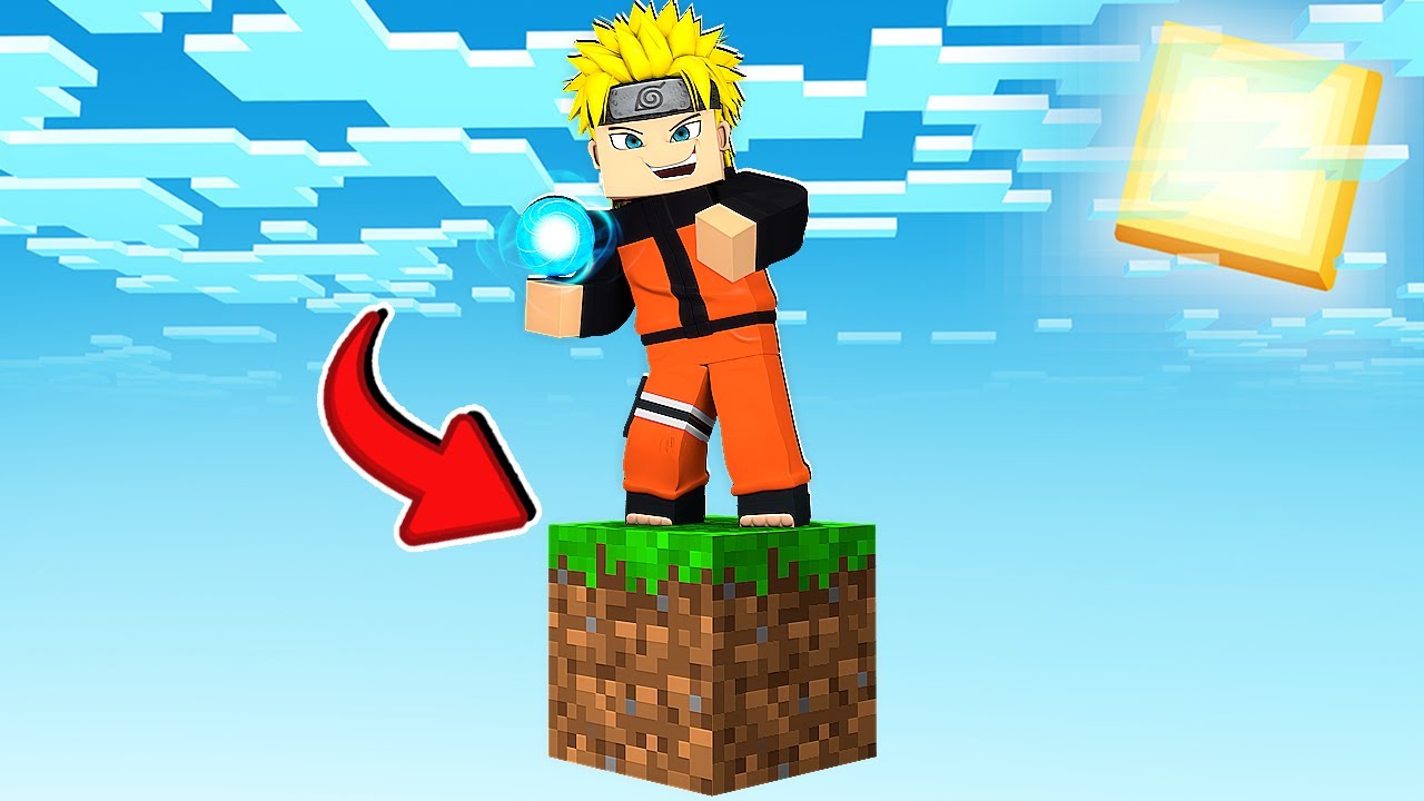 SOBREVIVÍ en UN SOLO BLOQUE de NARUTO SHIPPUDEN en MINECRAFT😱💥