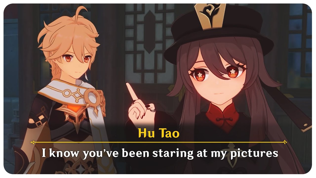 Hu Tao Catches Traveler Staring at her Pictures (Cutscene) | Genshin Impact 5.3