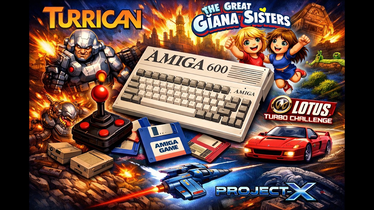 Retro Gaming Music on Amiga 600 &ndash; Full Game Covers