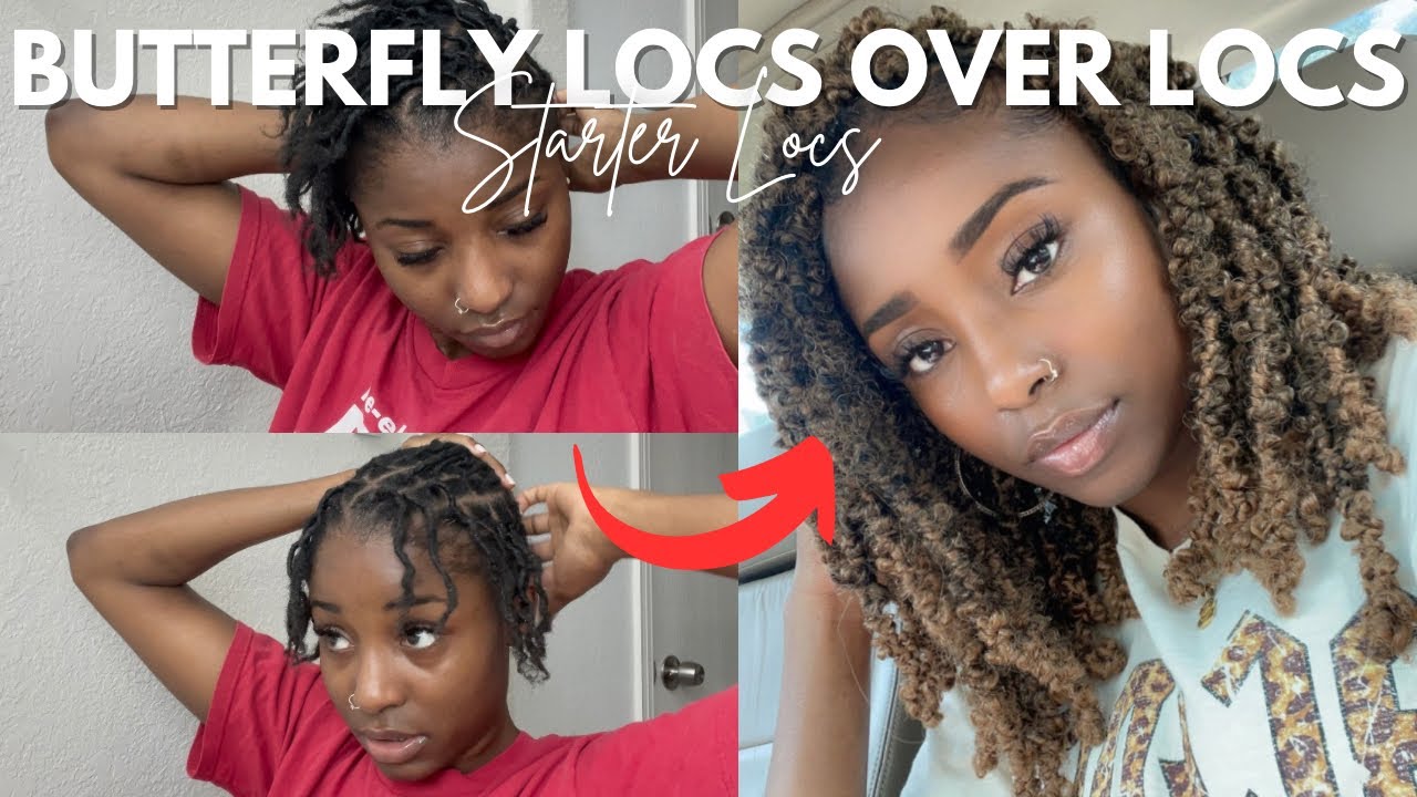 CROCHET BUTTERFLY LOCS OVER MY LOCS