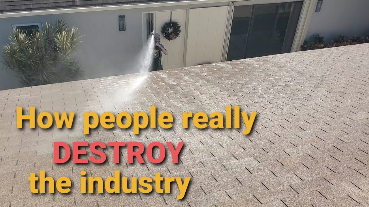Roof Cleaning - Rinsing is a crucial step