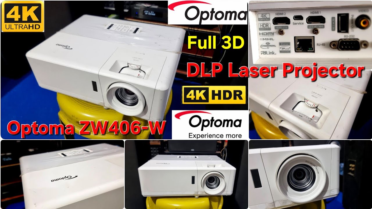 💥Optoma 📽 ZW406-W🔥 DLP 4K Laser Projector High lumens brightness 🎥