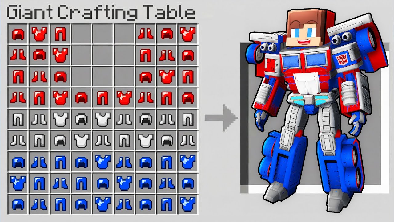 JJ Сrafted an Optimus Prime Armor Сostume  - Maizen Minecraft Animation