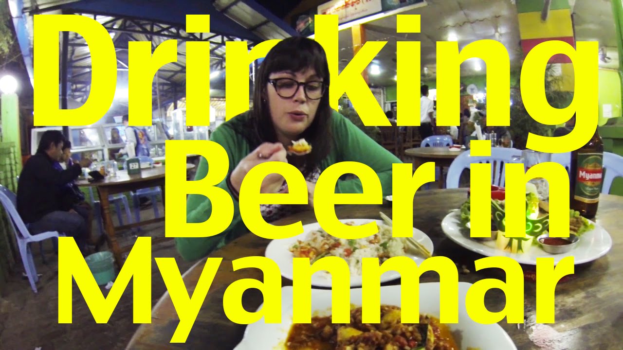 Eating and Drinking at a Myanmar Beer Garden