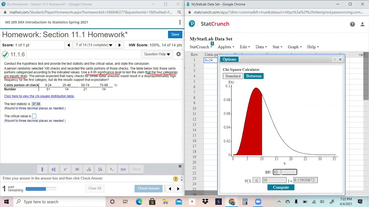 Goodness of Fit Test in StatCrunch