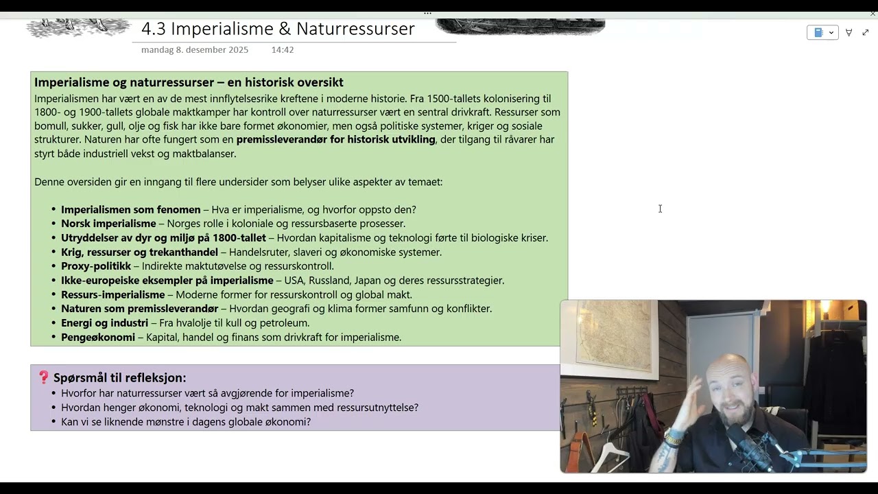 Oppsummering av Periode 4. Natur og Ressurser