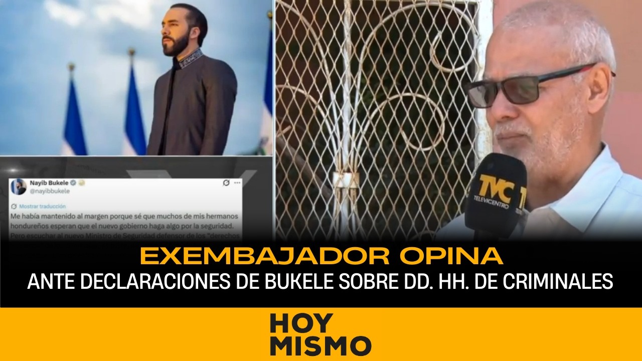 Exembajador opina ante declaraciones de Bukele sobre DD. HH. de criminales en Honduras