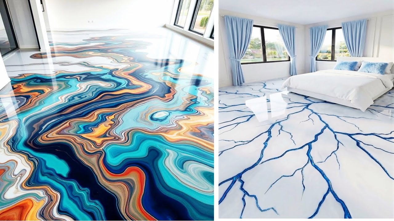 Unique Epoxy Floor Designs Featuring Stone Wood and 3D Effects. | Epoxy flooring & tiles
