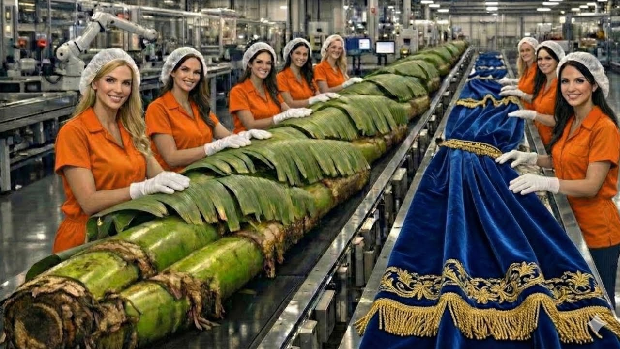 Inside a Modern Banana Stem Factory – You Won’t Believe This Curtain Production Process!