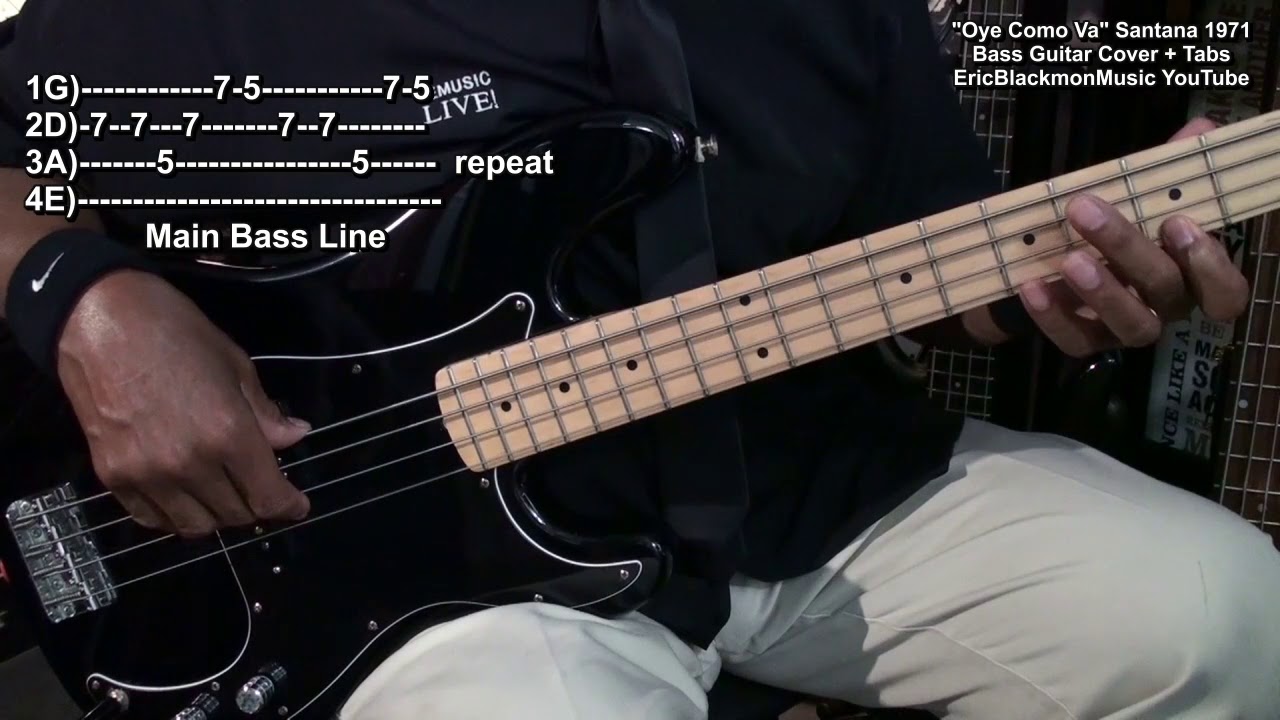 OYE COMO VA Santana Play Through Dave Brown Bass Guitar Cover TABS -Tito Puente 
