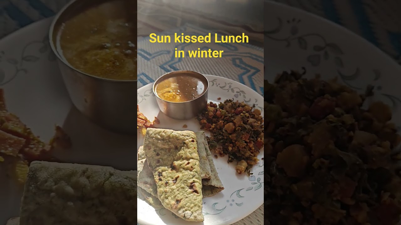 matar paneer,moong&mooli gajar ki sabji with bathua roti...