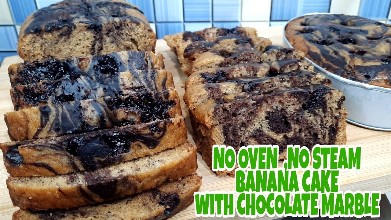 KAWALI LANG SAPAT NA! | NO OVEN , NO STEAM BANANA CAKE with CHOCO MARBLE | NO OVEN BANANA BREAD