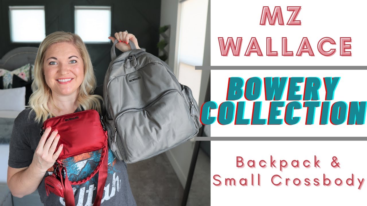 MZ Wallace Bowery Collection: Bowery Backpack in Graphite & Small Crossbody in Red Dahlia Review