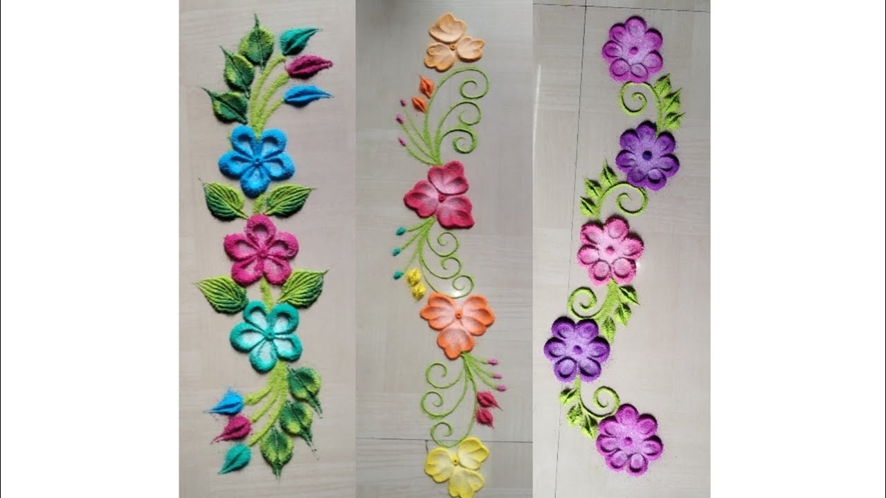 Festival special border rangoli designs 🌼🌿