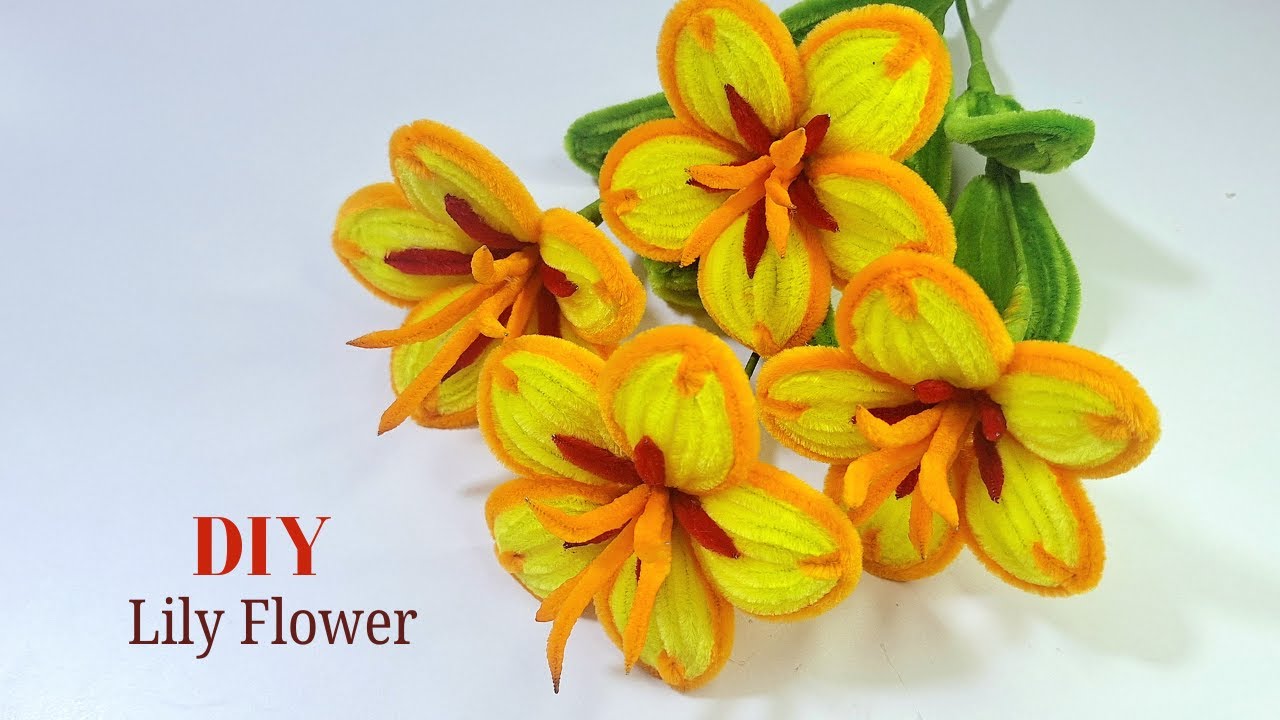 DIY Pipe Cleaner Lily Flowers | Easy Yellow and Orange Flower Tutorial 🌼