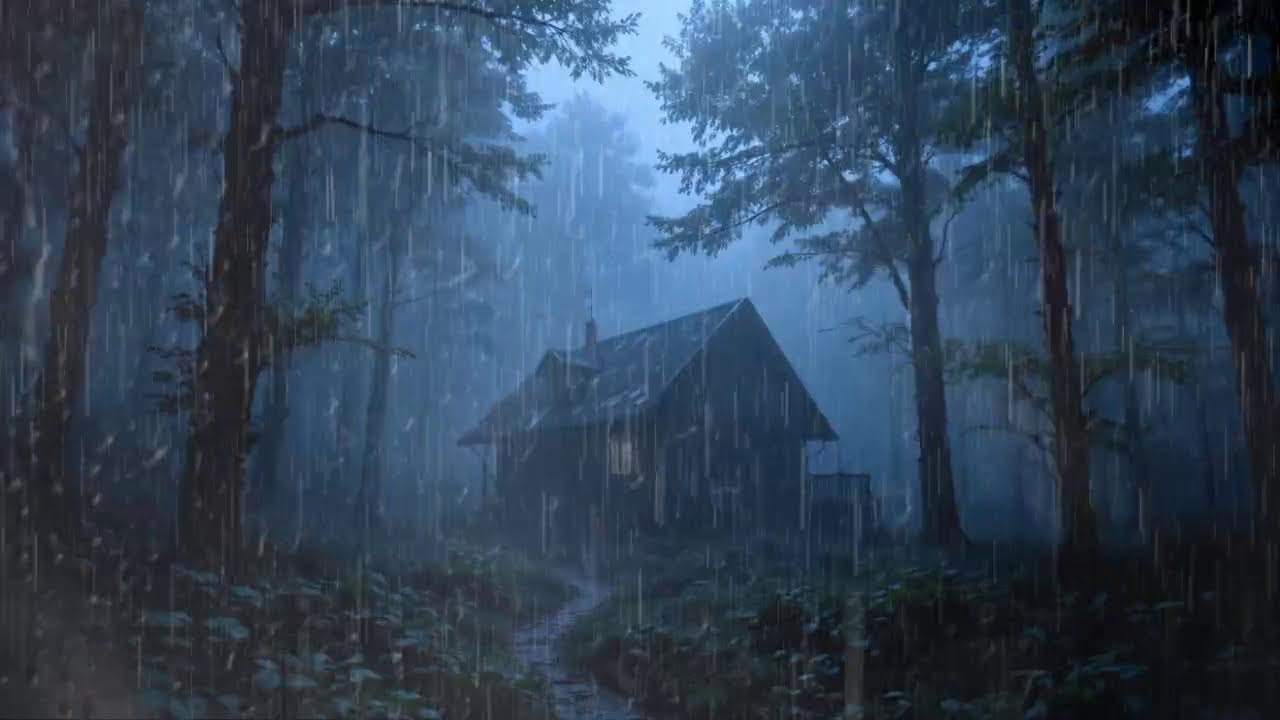 Rain Sounds for Sleeping in a Forest Cabin 🌧️ Deep Sleep & Relaxing Night Rain