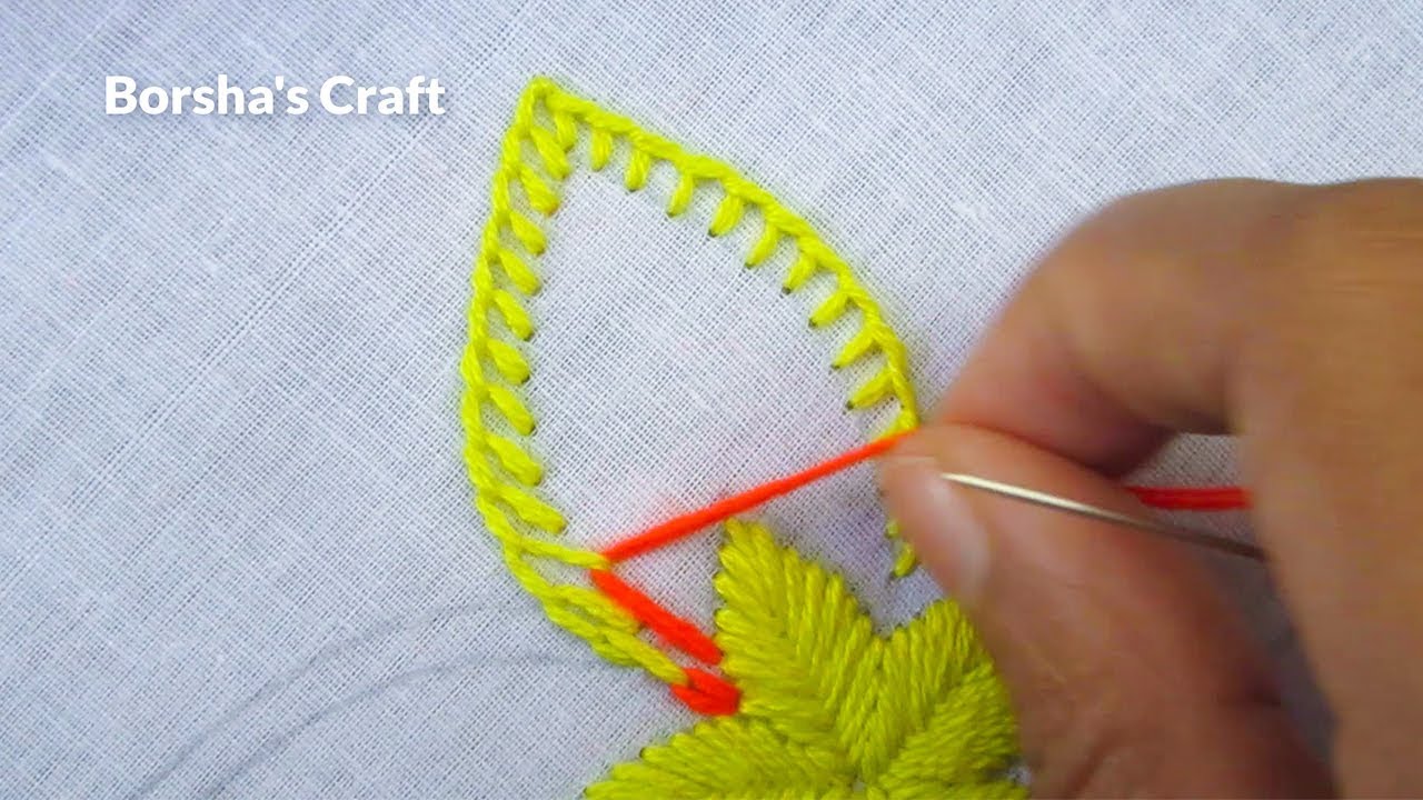 Hand Embroidery, Easy Flower Embroidery, Whipped spiderweb Stitch