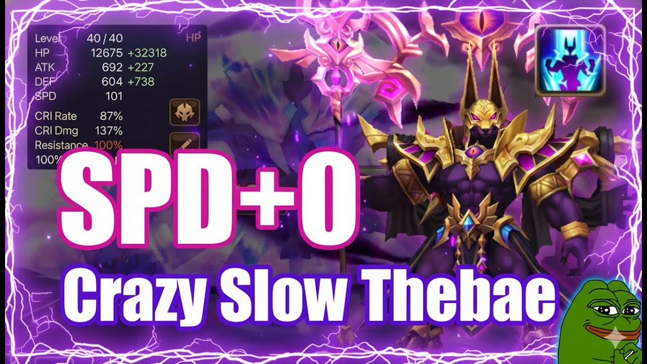 SPD+0, Crazy Slow Thebae Debut🤗🤗🤗【Summoners War RTA】