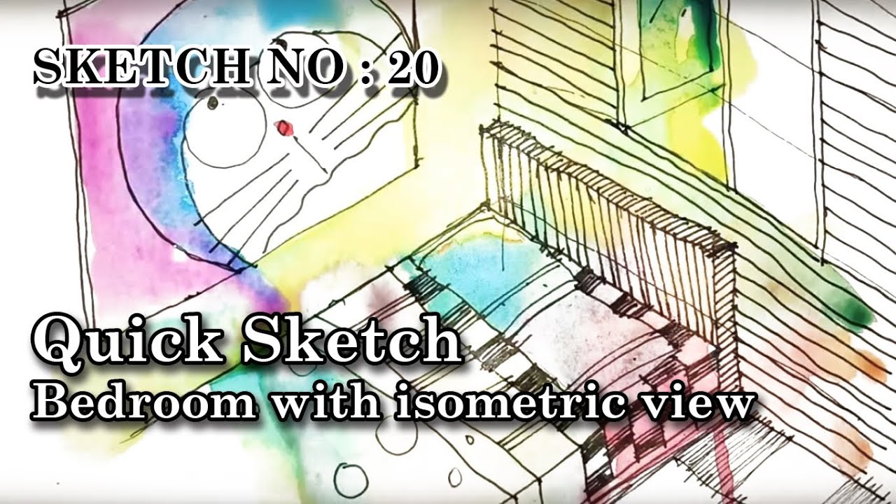 How to Quick sketch idea bedroom with isometric view