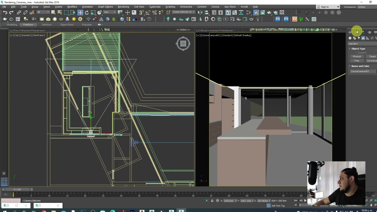 Cómo poner una cámara en Corona Renderer