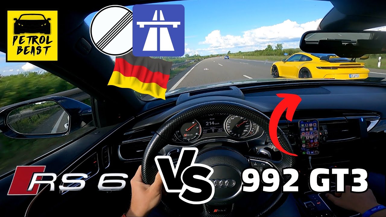 Audi RS6 C7 605hp - TOP SPEED on the German AUTOBAHN (NO SPEED LIMIT)