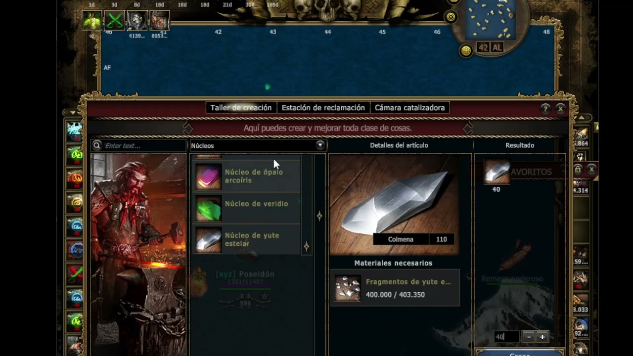 Seafight, Haciendo núcleos de Yute estelar [(0.03% *280) 5.6% Daño crítico]