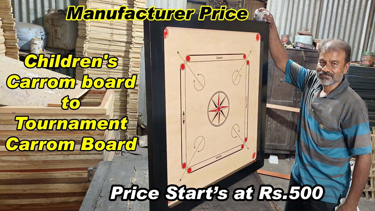 Rs.500 single piece Whole sale Rate  carrom board manufacture -karthiks view