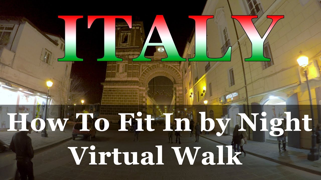Aversa, Italy Night Walk - 4K