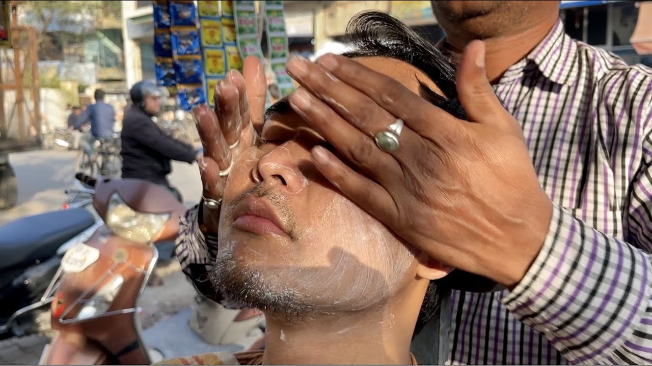 PIJAT MUKA BIKIN GANTENG PINGGIR JALANAN INDIA! HASIL NYA BIKIN NYENGIR