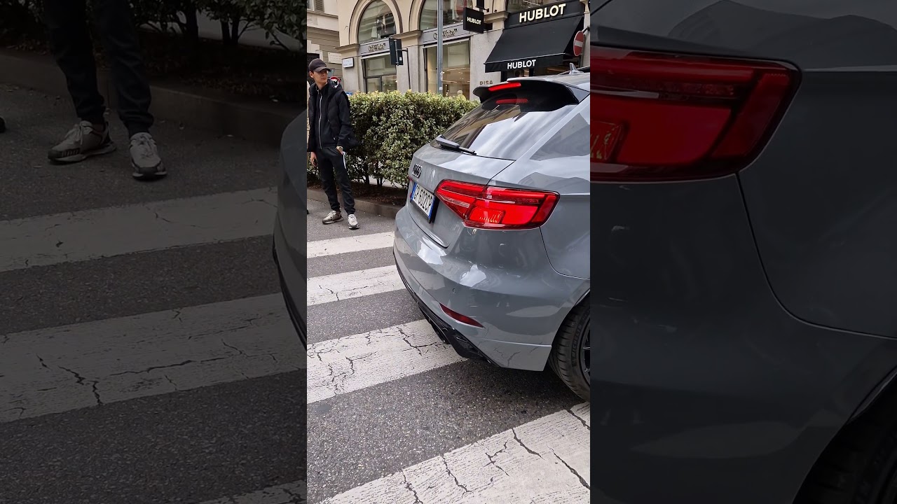 AUDI RS3 REVVING #audi #rs3 #audirs #audirs3 #quattro #grey #revving #milan #supercars #luxury #top