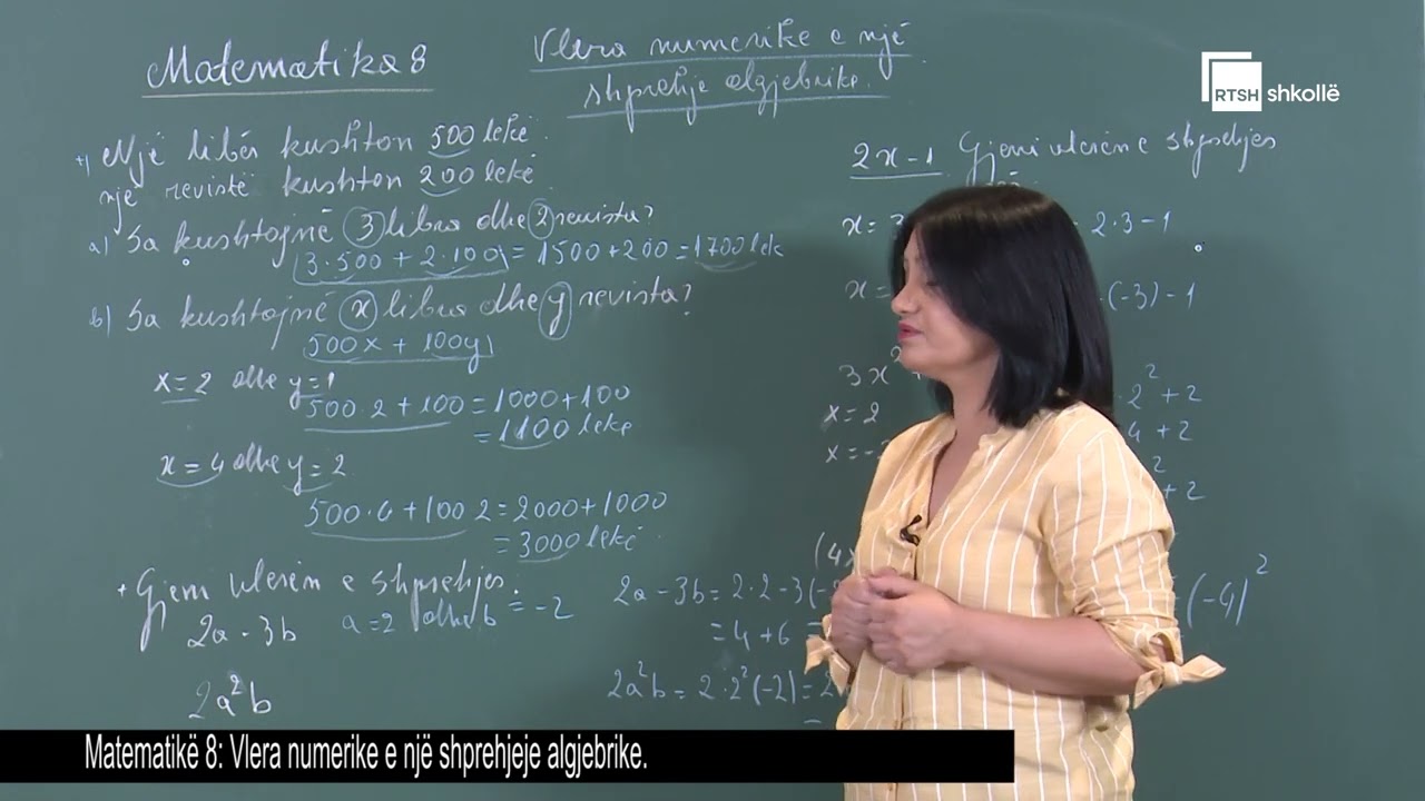 Vlera numerike e një shprehjeje algjebrike | Matematikë 8