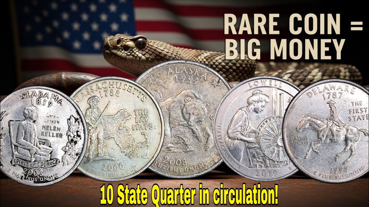 Top 10 Most Valuable State Quarter Dollar Coins Worth $100,000+ | Hidden Treasure!