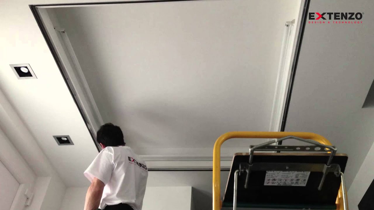 Pose d'un plafond tendu rétro éclairé Imprimé by EXTENZO