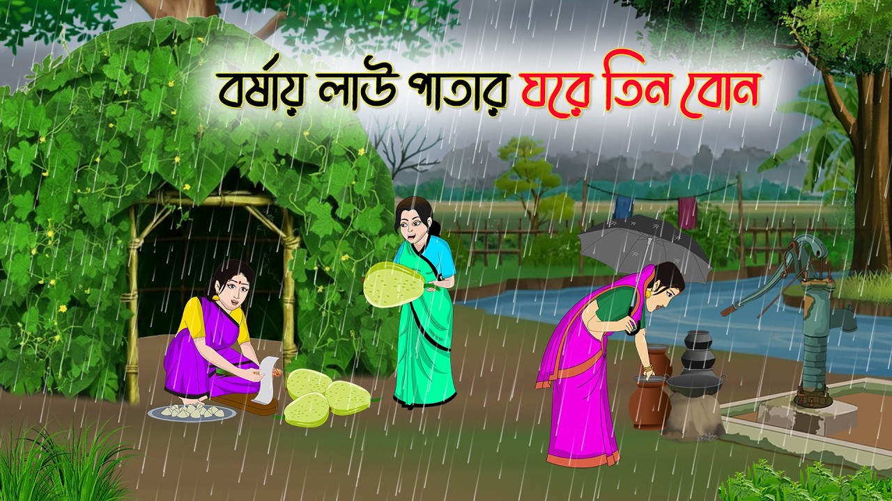 বর্ষায় লাউ পাতার ঘরে তিন বোন | Notun Bangla Golpo || Mojar Golpo | Thakumar Jhuli