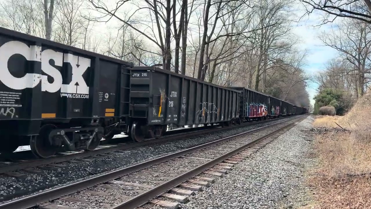 CSX Scrap Metal Local Train with BNSF Locomotives at Garrett Park, MD