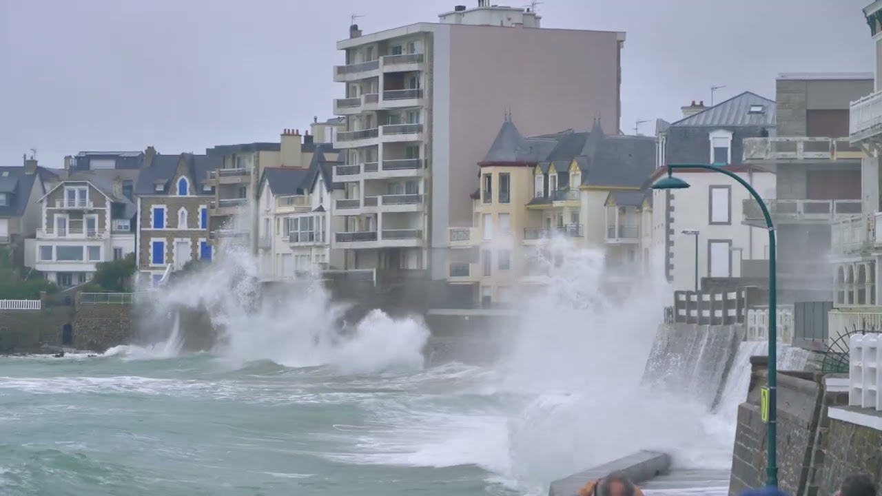 Grande marée à Saint-Malo - 20 octobre 2024 - High Tide [4K]