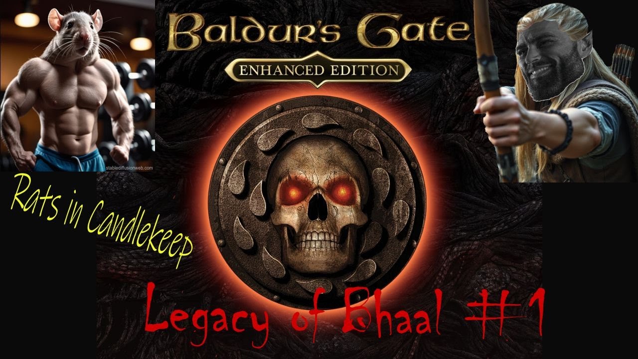 Baldur's Gate EE: Legacy of Bhaal Difficulty #1 - Fighting rats in Candlekeep for 30 Min