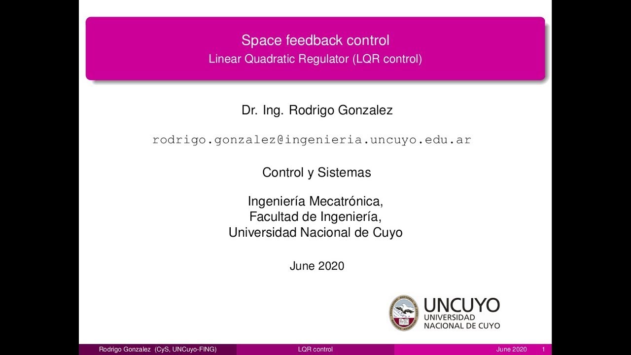 Controlador LQR en espacio de estados