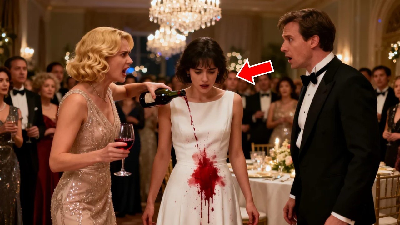 The Mistress Spilled Wine on the Wife’s Dress... Seconds Later Security Dragged Her Out of the Gala!