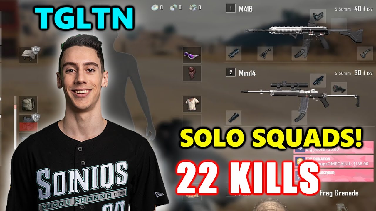 Soniqs TGLTN - 22 KILLS - SOLO SQUADS! - M416 + Mini14 - Archive Games - PUBG